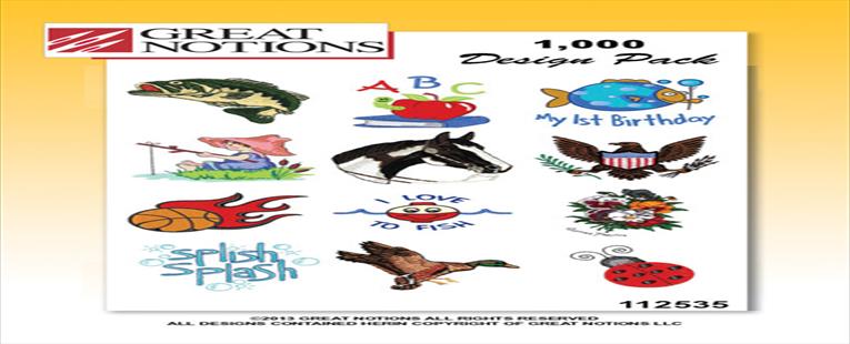 1000 Embroidery Designs CD Collection