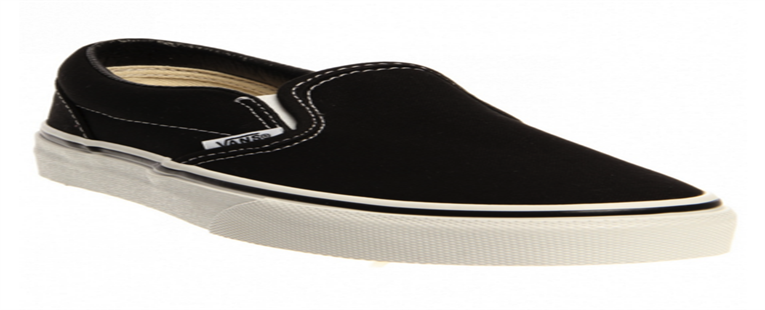 Vans Classic Slip-On (Toddler/Youth) - Slip-on black canvas shoes