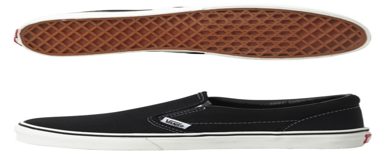 Vans Classic Slip-On (Toddler/Youth) - Slip-on black canvas shoes