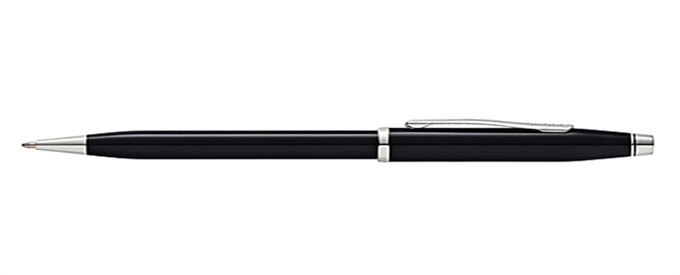 Century II Black Ballpoint Pen with rhodium plated appointments 