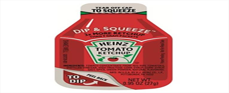 Heinz Dip & Squeeze Tomato Ketchup .95 oz Dippers - Pack of 100