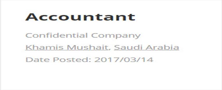 Accountant - Job In Saudi Arabia