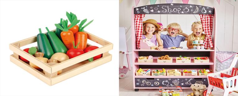 Five-A-Day Wooden Veg Box