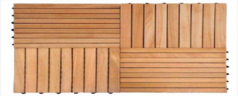 Kontiki Interlocking Wood Deck Tiles - Real Wood XL Series