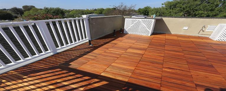 Kontiki Interlocking Wood Deck Tiles - Real Wood XL Series