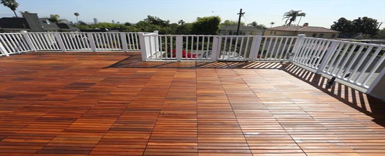 Kontiki Interlocking Wood Deck Tiles - Real Wood XL Series