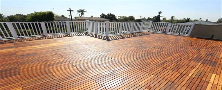 Kontiki Interlocking Wood Deck Tiles - Real Wood XL Series