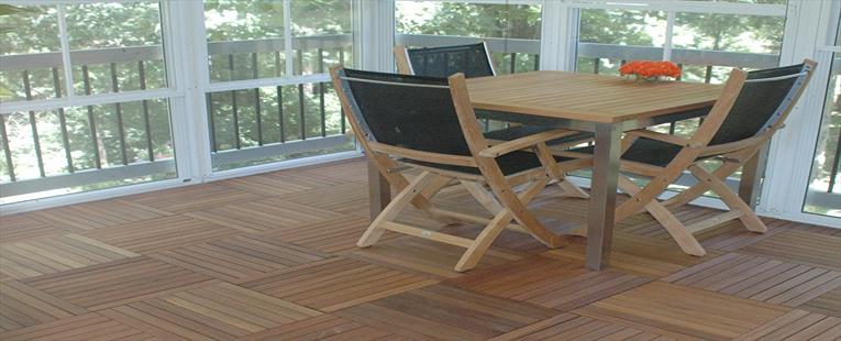 Kontiki Interlocking Wood Deck Tiles - Real Wood XL Series