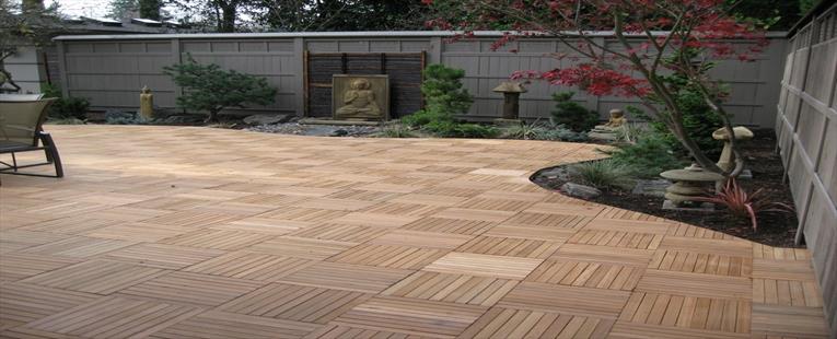 Kontiki Interlocking Wood Deck Tiles - Real Wood XL Series