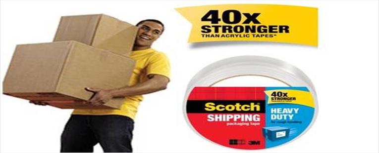 Scotch, Heavy-Duty Packing Tape; 1.88" x 54.6 yds, Clear, 18/Pack