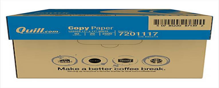 Quill Brand® Copy Paper; 11 x 17", Ledger Size, 5 Reams of 500 Sheets