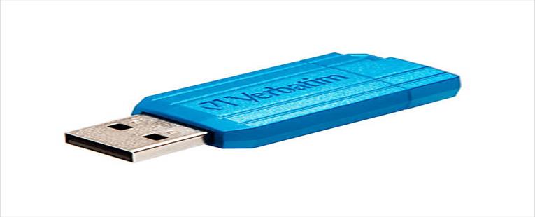 Verbatim® USB 2.0 Flash Drive; 16GB, Blue Pinstripe