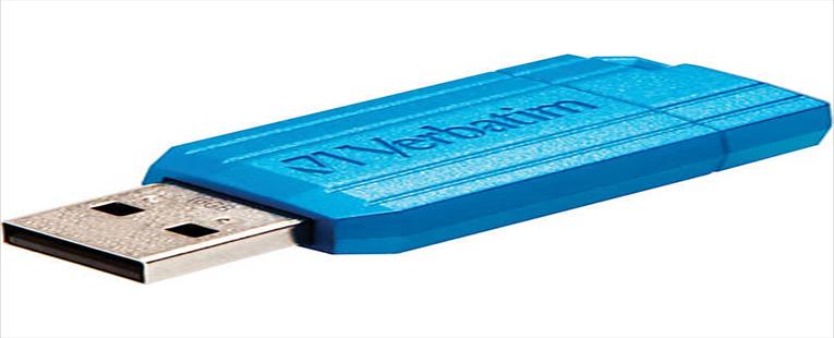 Verbatim® USB 2.0 Flash Drive; 16GB, Blue Pinstripe