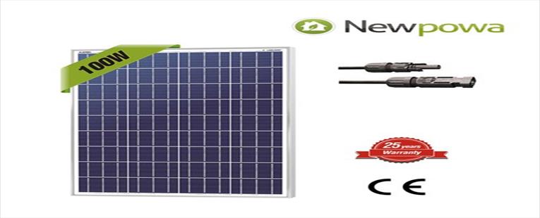 Newpowa 100 Watts 12 Volts Polycrystalline Solar Panel 100W 12V High Efficiency Module Rv Marine Boat Off Grid