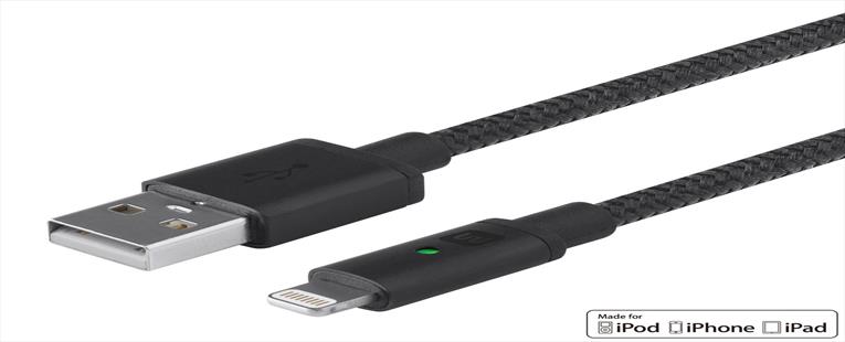 Monoprice Luxe Series Apple MFi Certified Lightning to USB Charge & Sync Cable, 6ft Black