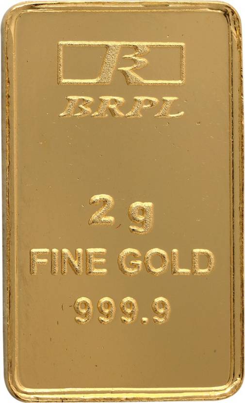 Bangalore Refinery Brpl 2 Gram 24kt 999 Purity Bar 24 (999) K 2 g Gold Coin