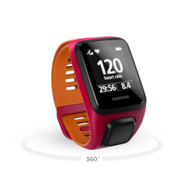 TOMTOM RUNNER 3 CARDIO - ROZE/ORANJE