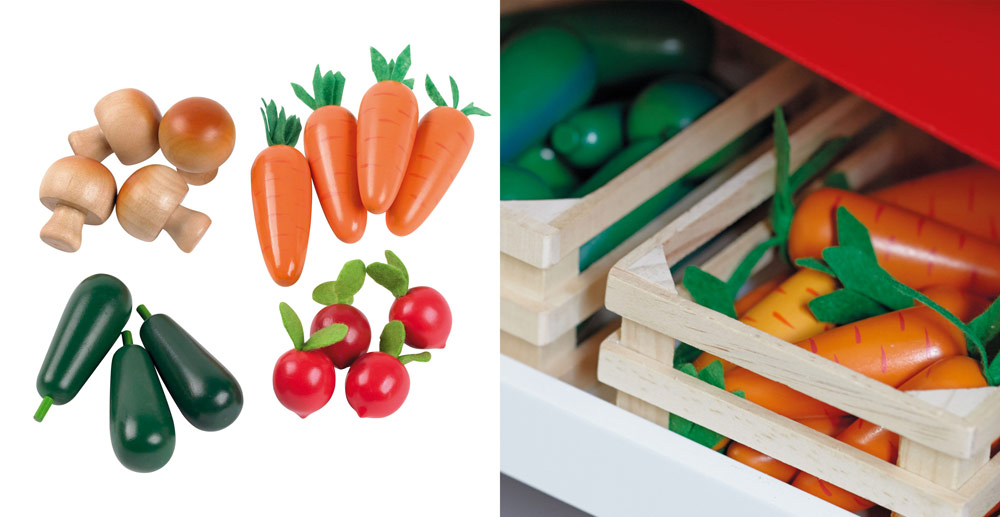 Five-A-Day Wooden Veg Box